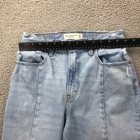ABERCROMBIE Womens Size 28/6 XS The 90s Straight Ultra High Rise Split Hem Jeans - Picture 11 of 16